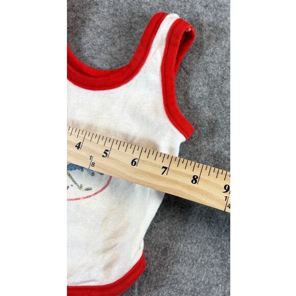 VINTAGE 70s Road Runner Beep Beep Tank Top Infant Baby 3-6M White Looney Tunes - Picture 3 of 6